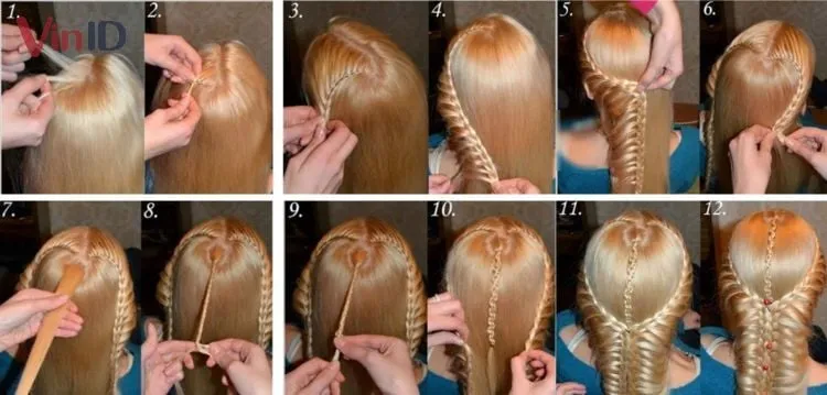 Các bước tết tóc hình trái tim tạo kiểu tóc đẹp ấn tượng