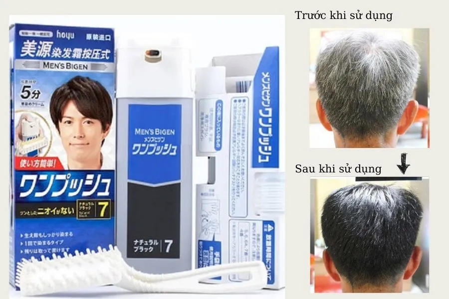 Một người đàn ông đang tự nhuộm tóc phủ bạc tại nhà, tập trung vào chân tóc