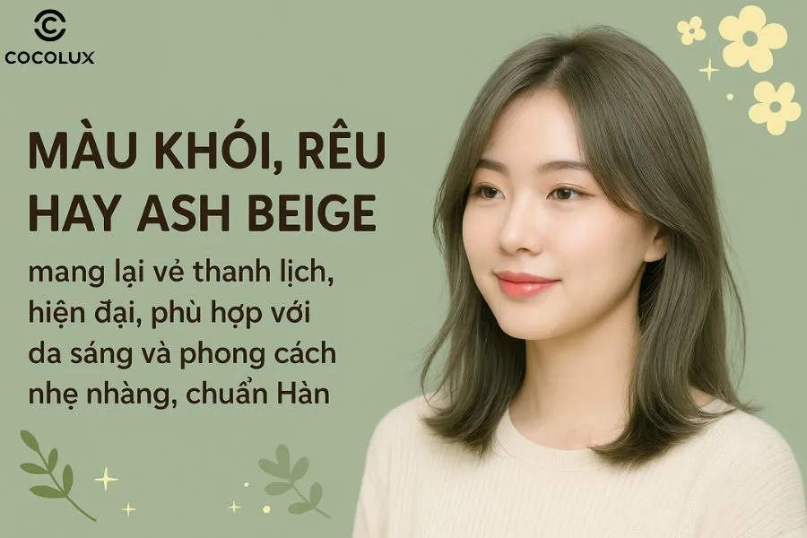 Màu nhuộm tóc tông lạnh như nâu khói phù hợp với tông da lạnh