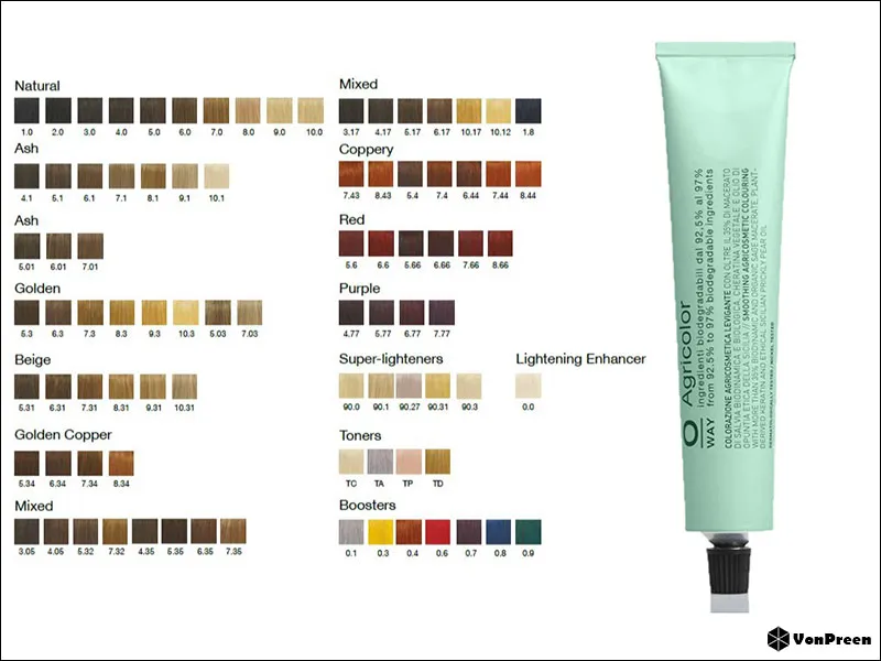 Thuốc nhuộm hữu cơ Oway Agricolor, giải pháp nhuộm tóc đen an toàn