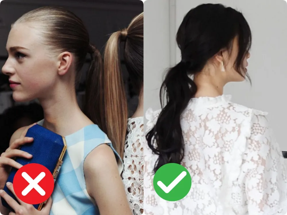 tránh buộc tóc quá chặt để tóc dài