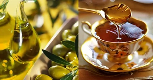 Dầu ô liu và mật ong tạo thành mặt nạ dưỡng ẩm sâu, giúp tóc mềm mượt và bóng khỏe