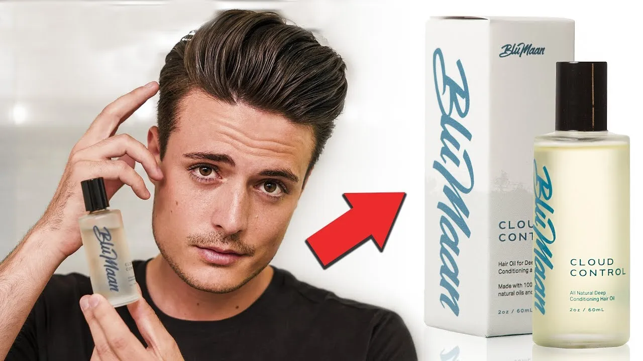 Blumaan Cloud Control Hair Oil: Hình ảnh minh họa việc thoa tinh dầu nhẹ cho tóc