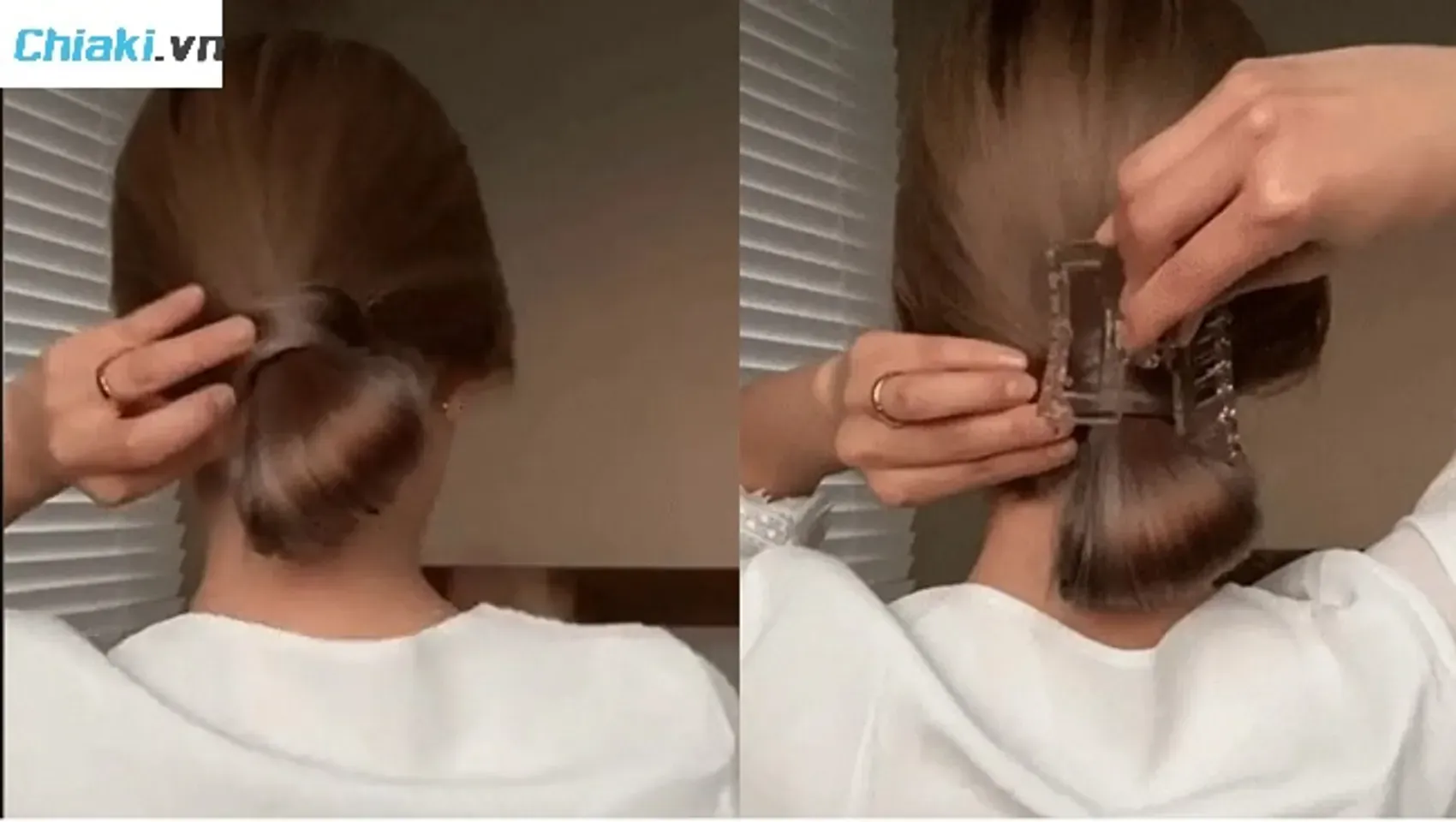 Cách búi tóc càng cua kiểu thấp Hàn Quốc