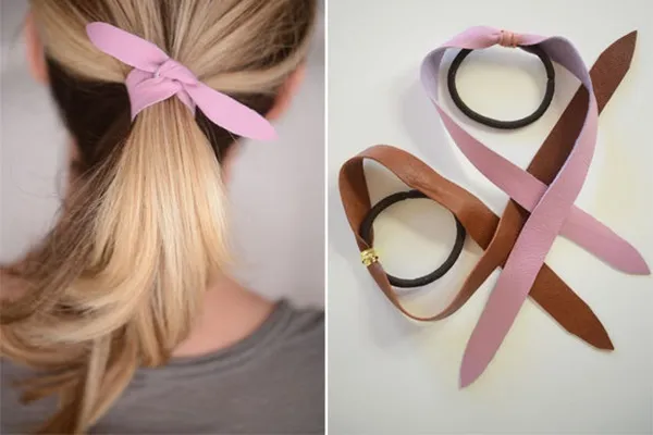 Nguyên liệu chuẩn bị cho cách làm dây chun buộc tóc mảnh bằng dây da