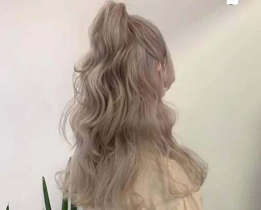 Tóc búi rối nửa đầu xoăn lơi