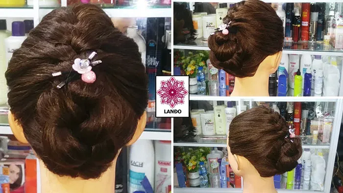 Hình ảnh minh họa một số kiểu búi tóc thấp đơn giản, trang nhã cho phụ nữ lớn tuổi