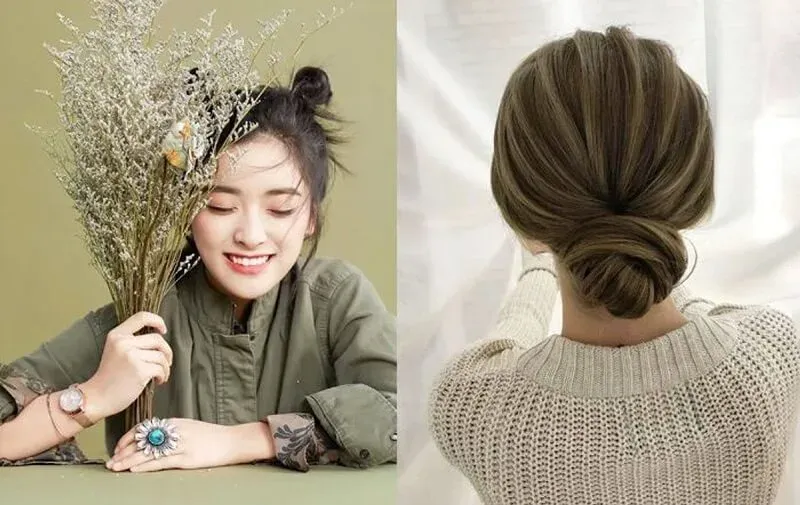 Gợi ý phong cách thời trang Vintage phù hợp với búi tóc củ tỏi phồng