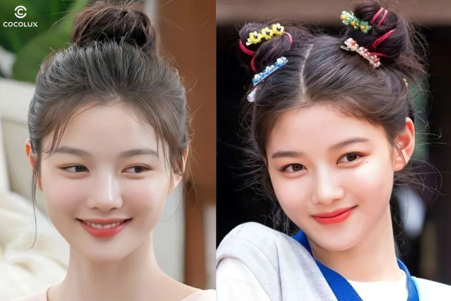 Búi củ tỏi trẻ trung, dễ thương cho những ngày năng động