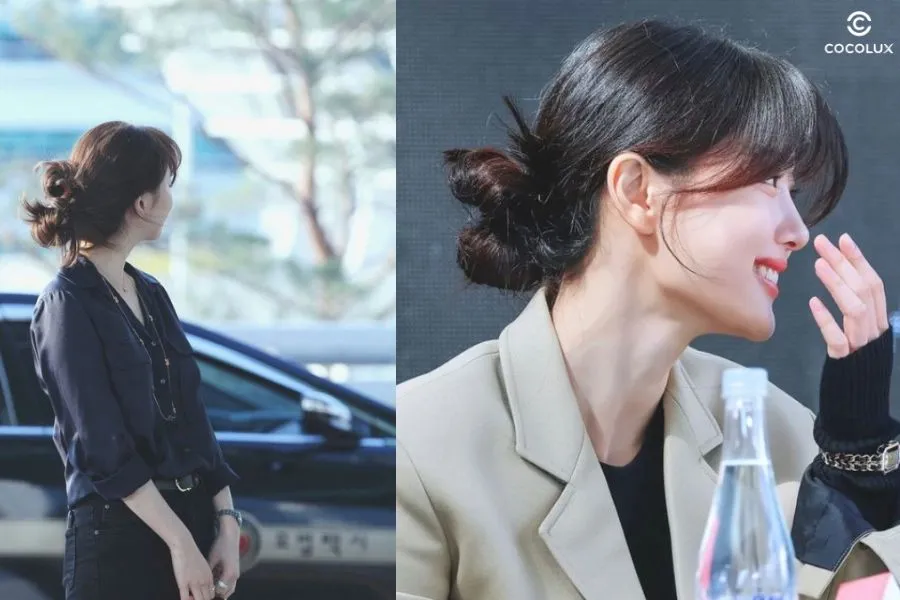 Búi tóc lỏng tự nhiên, nhẹ nhàng mà vẫn cuốn hút