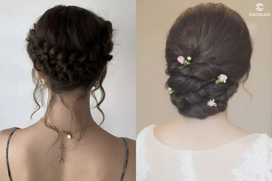 Búi tóc thắt bím dịu dàng, lý tưởng cho buổi hẹn hò hay tiệc nhẹ