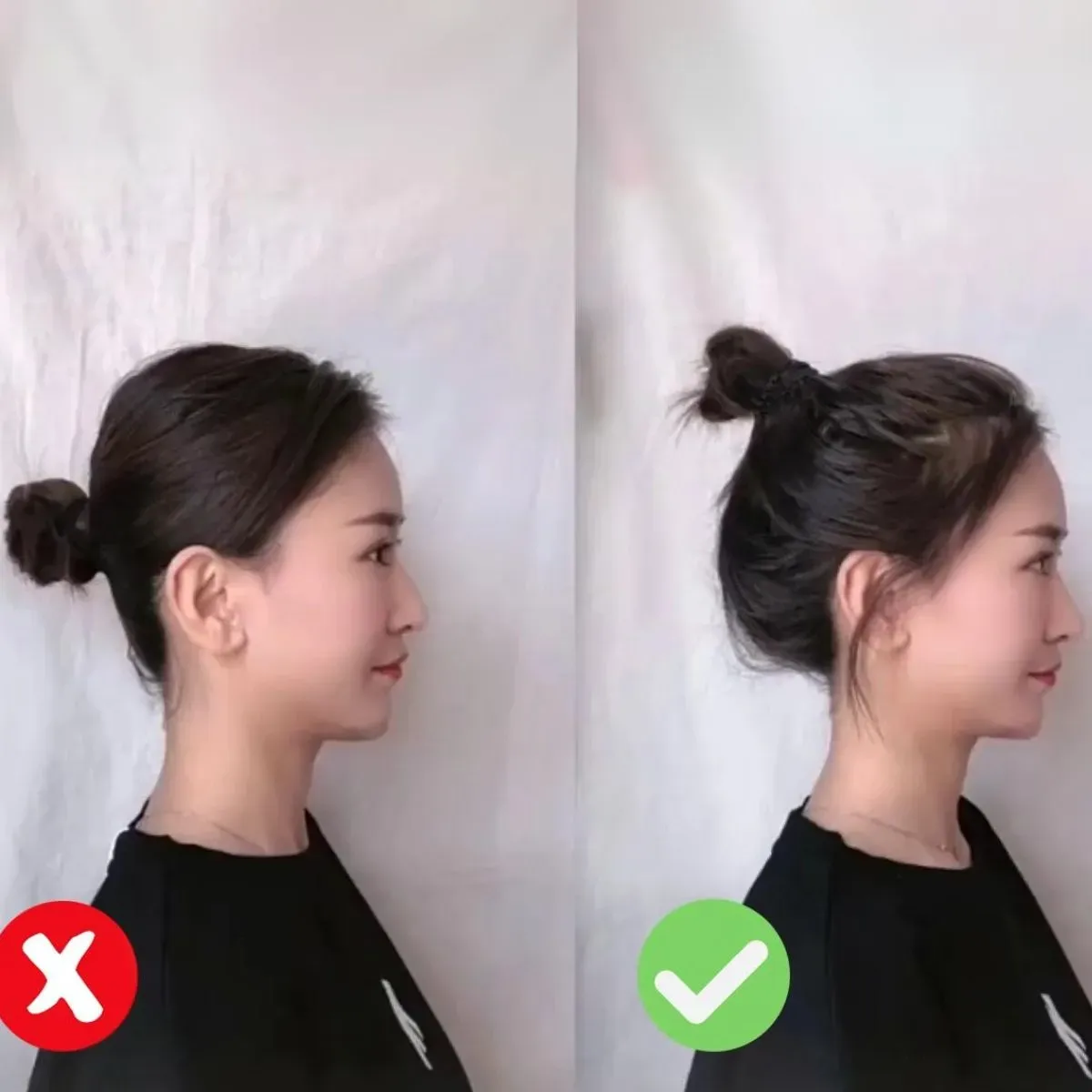 Tóc búi rối lỏng tạo cảm giác tóc dày tự nhiên