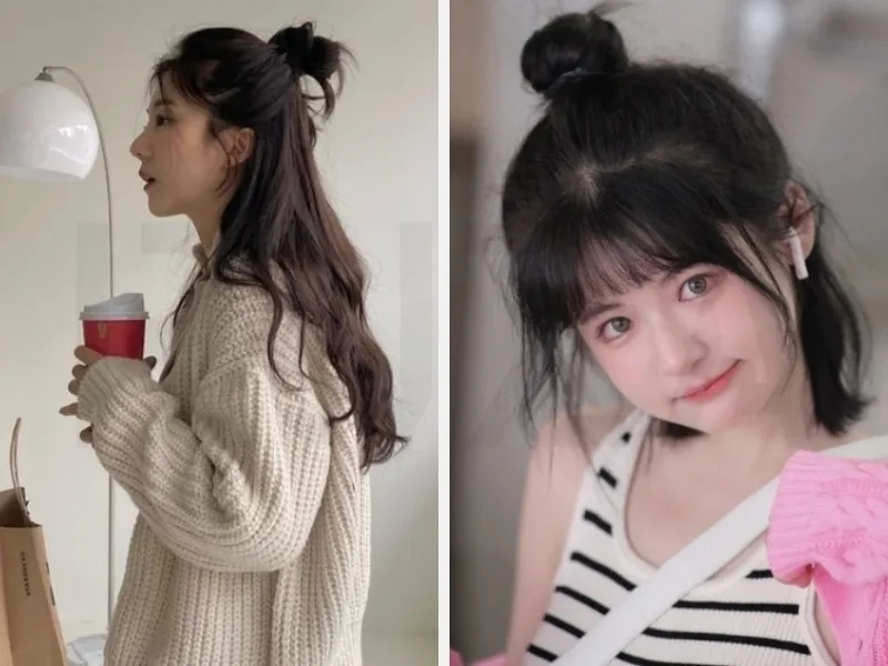 Cách Buộc Tóc Củ Tỏi Nửa Đầu Cho Tóc Ngắn Và Mỏng