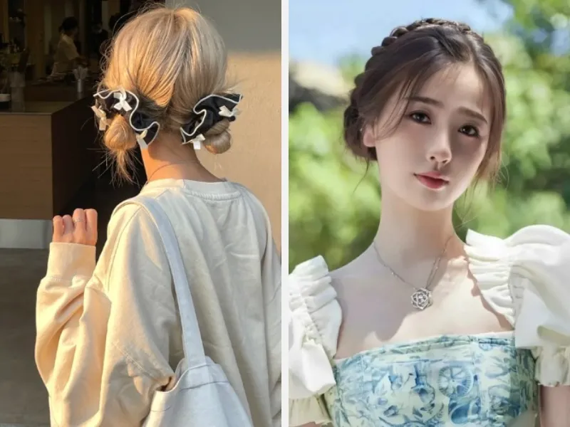 Kiểu Tóc Tết Kết Hợp Búi Củ Tỏi Phá Cách Và Ấn Tượng