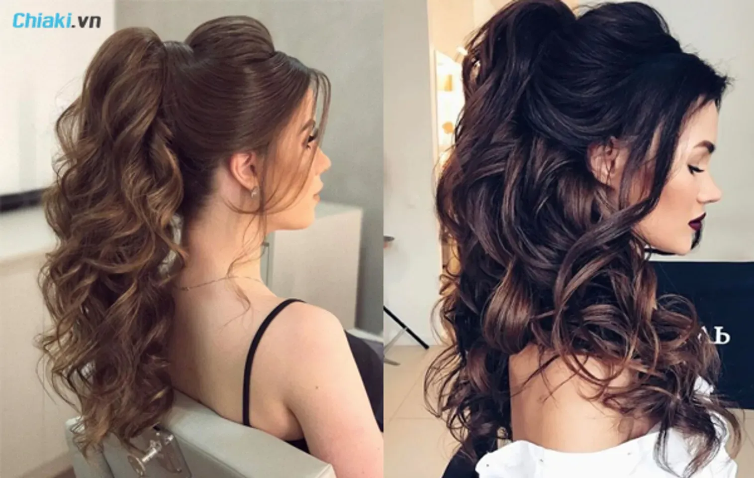 Tóc xoăn buộc đuôi ngựa