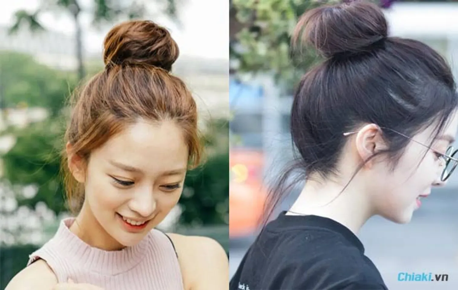 Cách cột tóc cao búi củ hành