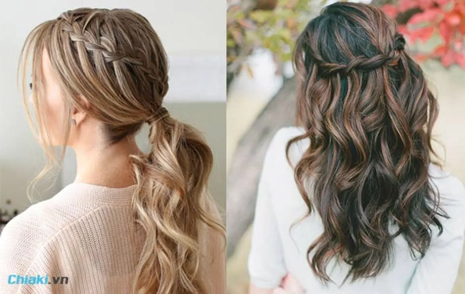 Kiểu buộc tóc tết thác nước