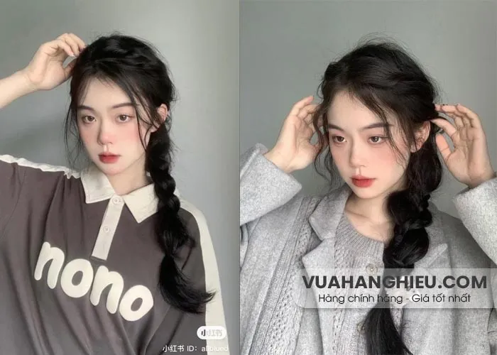 Tóc tết lệch sau gáy biến tấu từ đuôi sam truyền thống