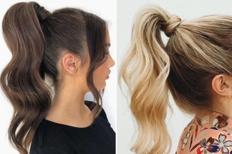 Hình ảnh một cô gái có tóc mái thưa kết hợp với kiểu tóc buộc trẻ trung