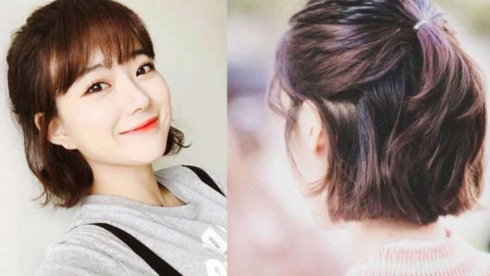 Kiểu tóc ngắn buộc nửa đầu lãng mạn tạo sự cân đối cho khuôn mặt