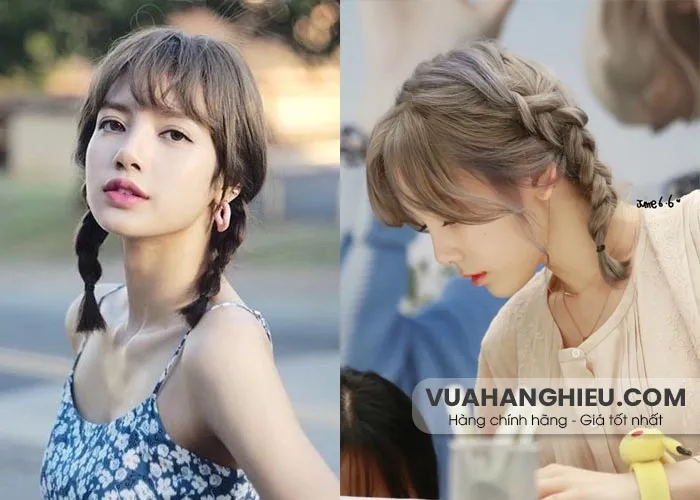 Người mẫu tóc ngắn buộc hai bên, tạo vẻ ngoài trẻ trung và đáng yêu