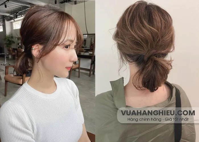 Tóc ngắn buộc thấp đơn giản, tiện lợi cho sinh hoạt hằng ngày