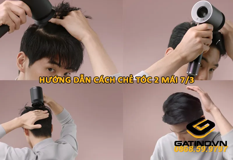 cách chẻ tóc 2 mái 7/3