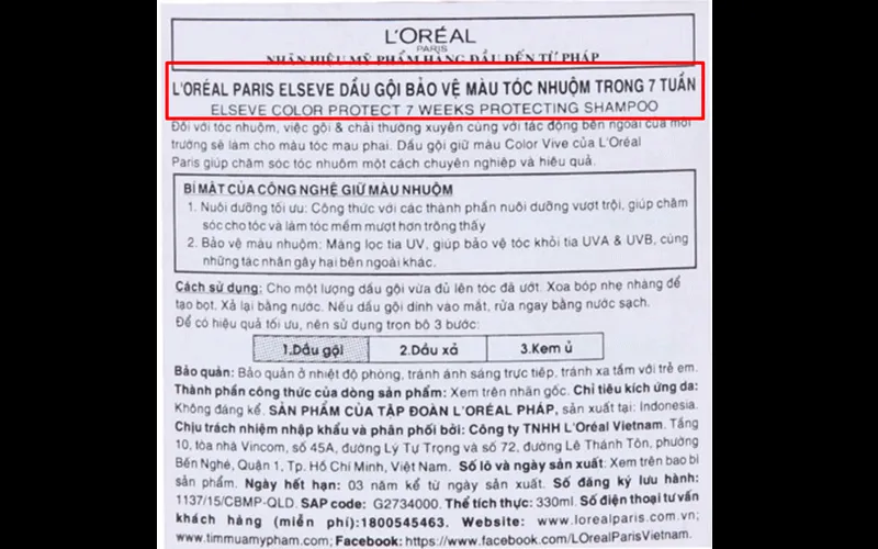 Dầu gội đầu dành cho tóc nhuộm