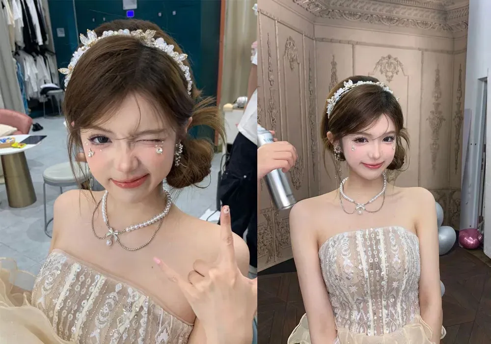 Gợi ý cách dùng kẹp tăm nhỏ cố định bờm tóc ở vị trí hai bên thái dương