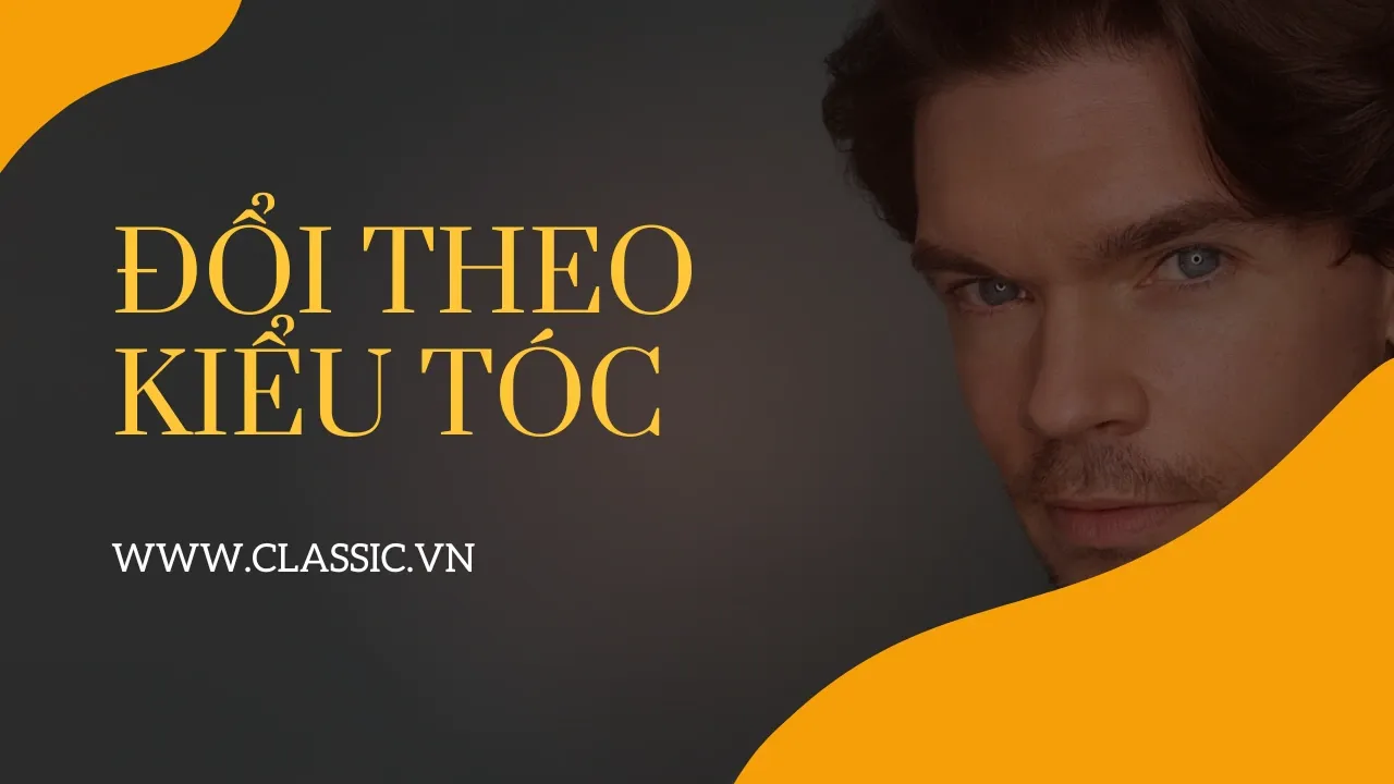 Người mẫu nam có mái tóc dày, tạo kiểu rẽ ngôi giữa, minh họa kiểu tóc phù hợp với cách đổi nếp tóc