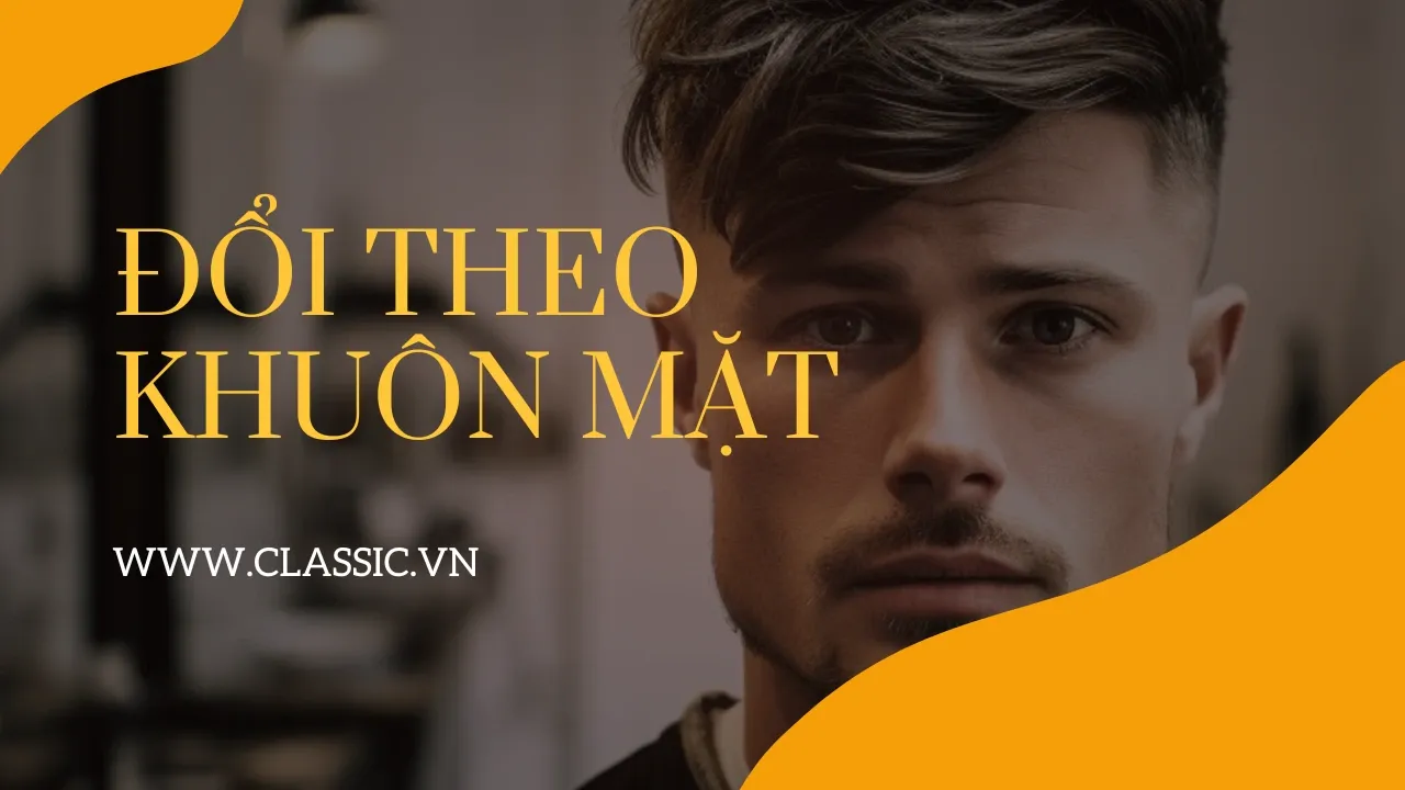 Biểu đồ minh họa các kiểu rẽ ngôi tóc khác nhau tương ứng với hình dáng khuôn mặt