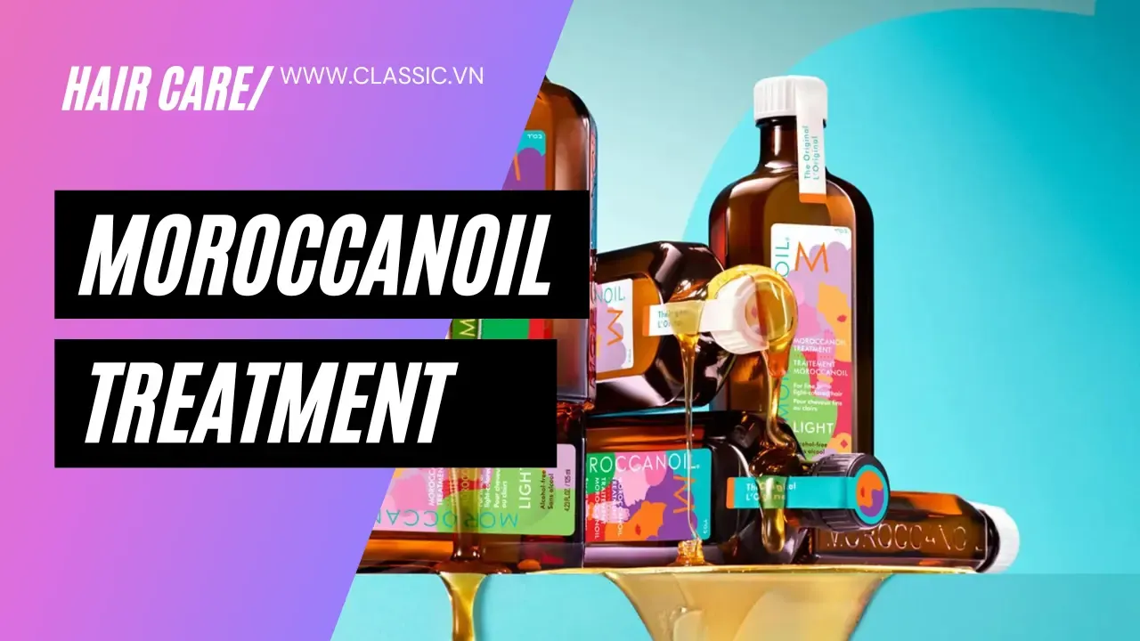 Dầu dưỡng tóc Moroccanoil Treatment Original với chai màu xanh đặc trưng