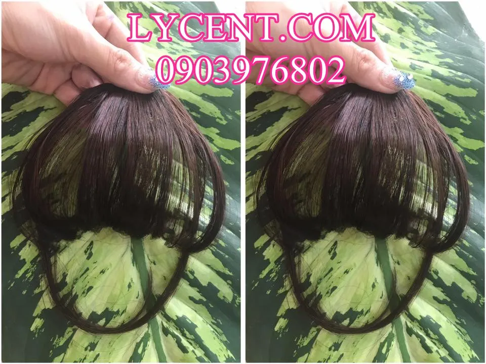 Hình ảnh tóc mái giả sau khi gắn thành công, tự nhiên và hài hòa với tóc thật
