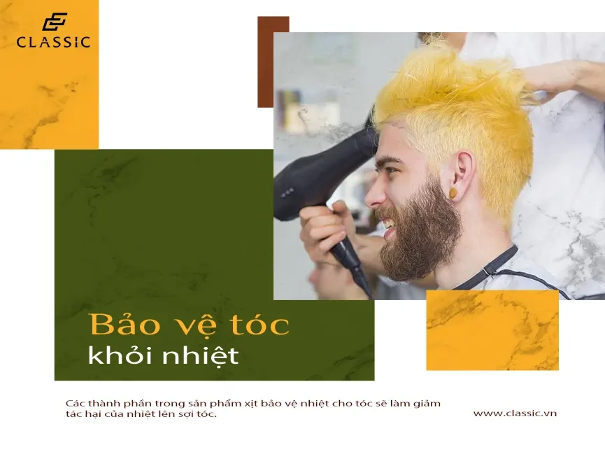 Bảo vệ tóc khỏi nhiệt bằng xịt dưỡng để nhuộm tóc bền màu