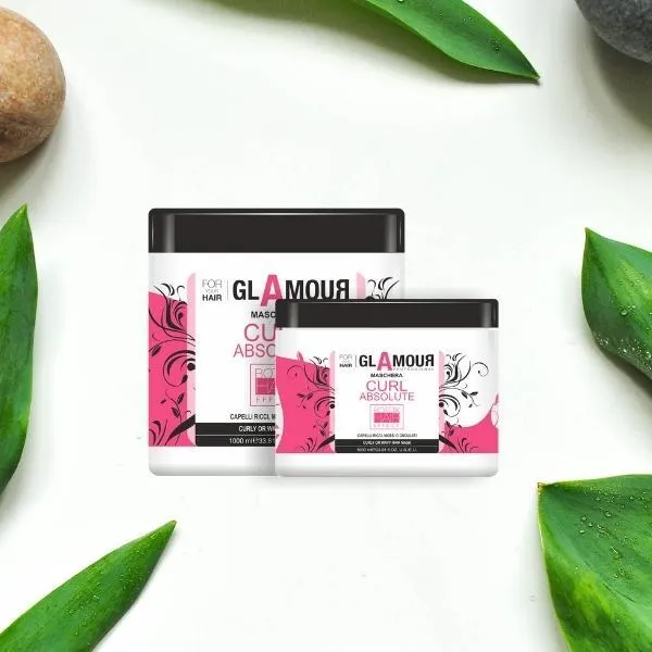 Hộp mặt nạ giữ nếp dành cho tóc xoăn Glamour màu vàng và đen