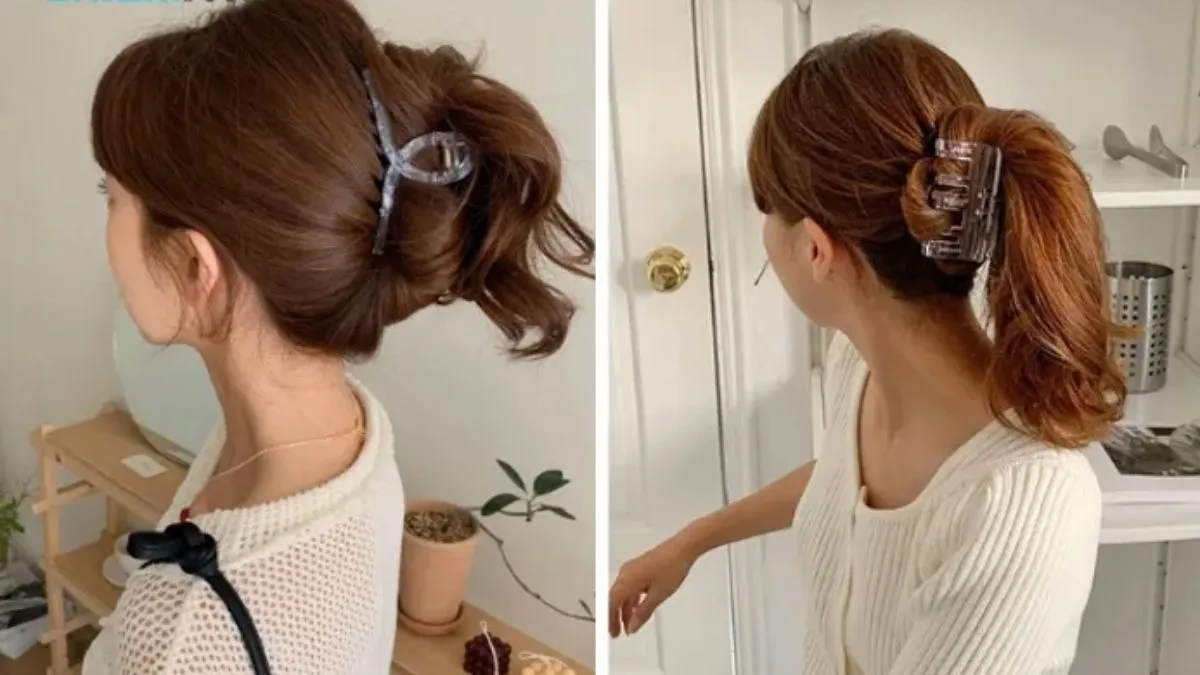 Cách kẹp tóc càng cua tạo lớp tóc phía sau, thích hợp cho tóc layer