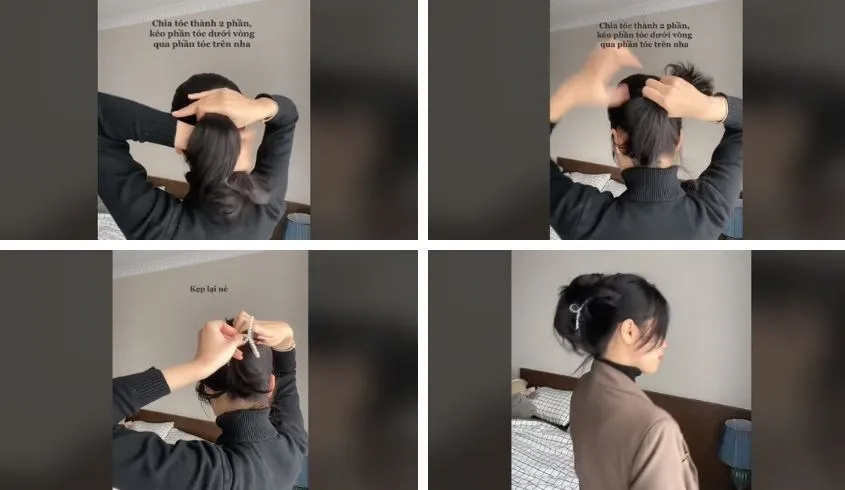 Cách Kẹp Càng Cua Tóc Ngắn Với Kiểu Buộc Cao Năng Động