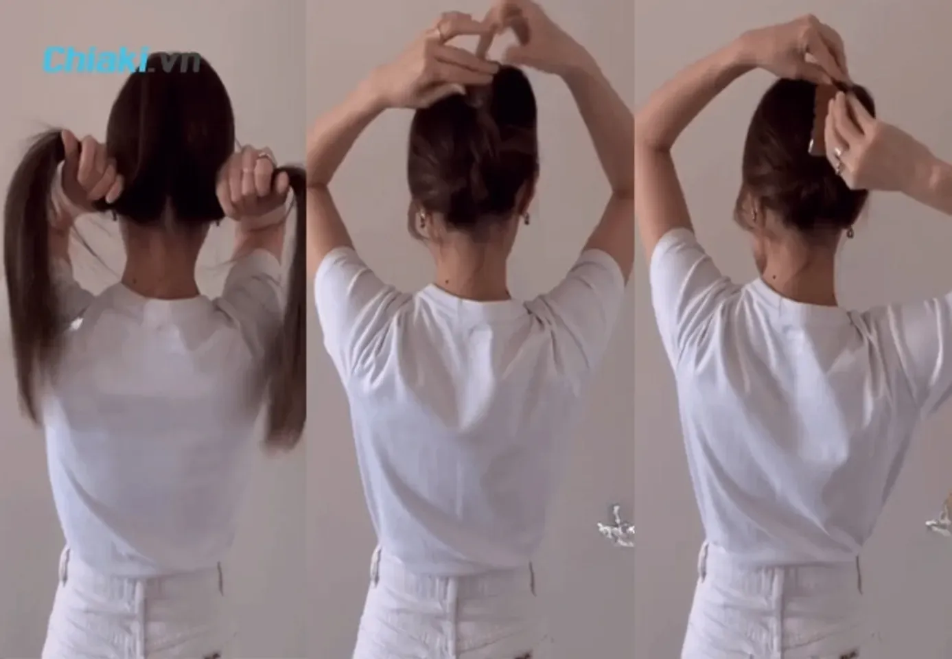 Kẹp càng cua kiểu thắt nút cho tóc dài