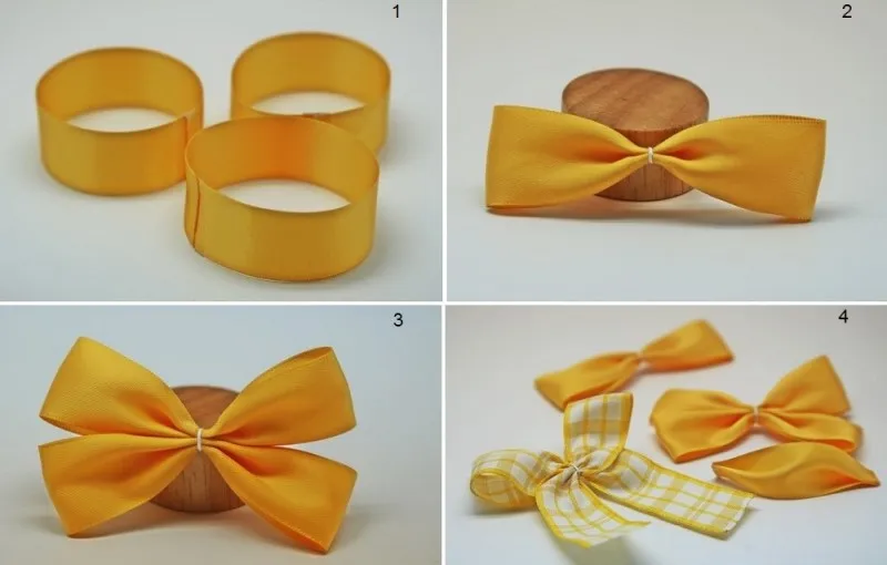 Tạo Hình Cơ Bản Cho Nơ Cài Tóc 4 Cánh Từ Ruy Băng