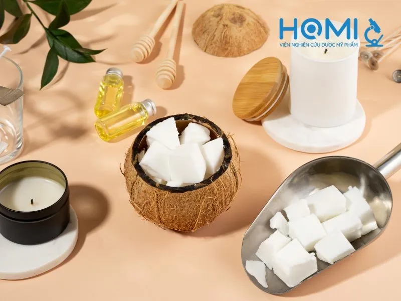 Quy trình nấu chảy hỗn hợp sáp và dầu nền trên bếp nhiệt độ thấp