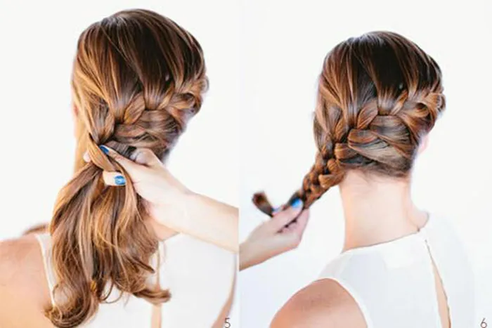 Tạo kiểu tết tóc lệch một bên cho đêm tiệc