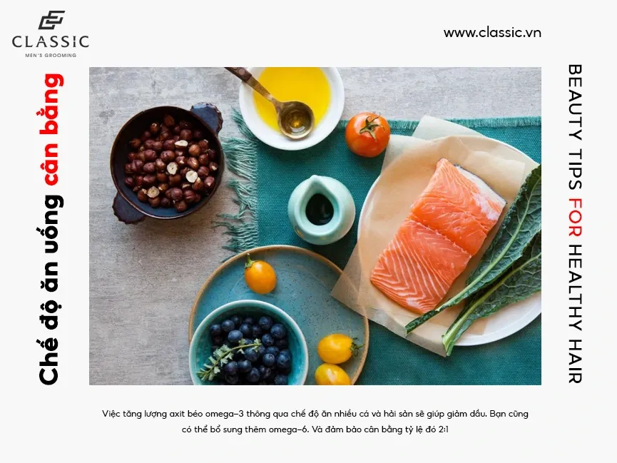 Cấu trúc bữa ăn lành mạnh giúp kiểm soát bã nhờn và tăng cường sức khỏe tóc