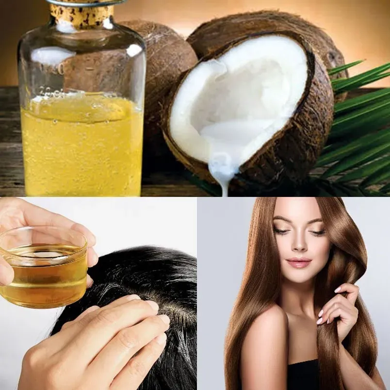 quy trình ủ tóc bằng dầu dừa nguyên chất giúp tóc mọc dài và khỏe mạnh