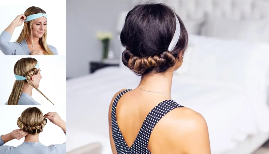 Cách làm tóc xoăn dập xù không dùng nhiệt với băng đô