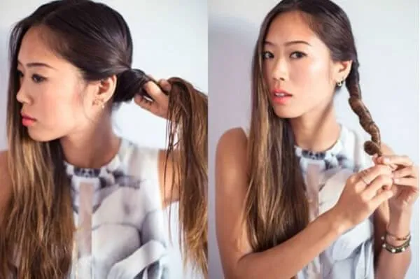 Kỹ thuật xoắn tóc đơn giản chỉ với vài chiếc kẹp để tạo ra mái tóc gợn sóng nhẹ