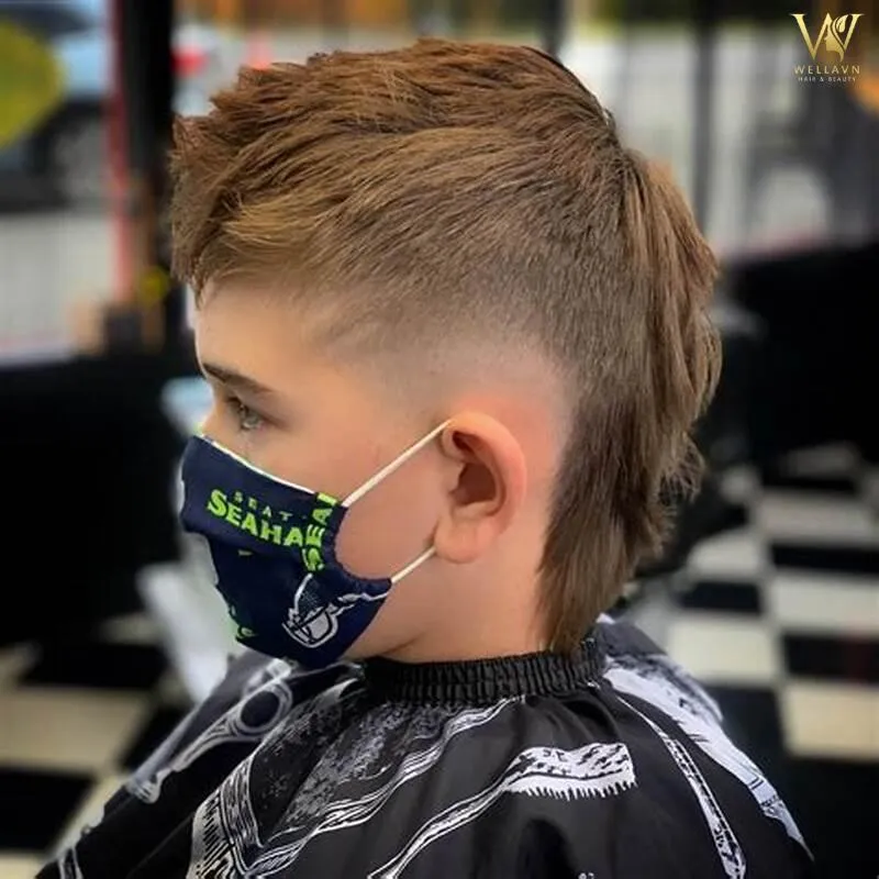 Phần tóc gáy dài tạo điểm nhấn nổi bật cho cả mái tóc