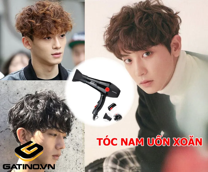 Chi tiết cách sấy tóc nam uốn xoăn bằng lược tròn để tạo lọn sóng và độ bồng bềnh