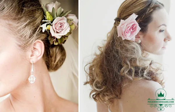 Tùy vào sở thích và khuôn mặt khác nhau mà lựa chọn những kiểu hoa cài tóc khác nhau