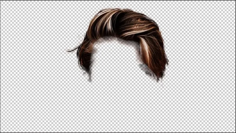 Tóc sau khi tách vẫn còn dính một ít vùng da/viền sáng gần chân tóc