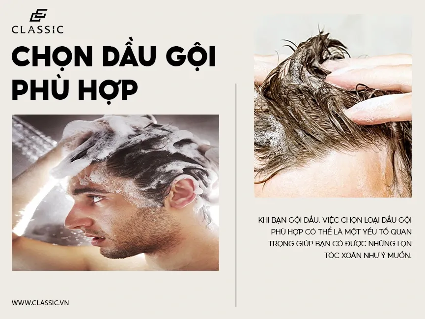 Chân dung nam giới có mái tóc xoăn, minh họa kiểu tóc xoăn đã được tạo kiểu và chăm sóc kỹ lưỡng